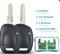 Clés de Voiture Fabricants en Gros Clé à Distance 1 Bouton (Puce ID46) 433Mhz Compatible Renault Clio Master Twingo Kangoo