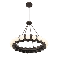 Lustre moderne de luxe en forme d'anneau, avec globes en verre opale mat, luminaire suspendu pour table à manger, chambre à coucher, décoration intérieure