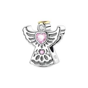 Collana con Ciondolo a Forma di Cuore FOREVER Love con Zirconi Colorati Taglio Rosa, Placcata in Argento, Gioiello Unisex per Uso Quotidiano - Product Image 4