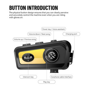 Moto motocicleta para auriculares Bluetooth 5,1 auriculares deportivos de trabajo largo auriculares manos libres intercomunicador accesorios para casco - Product Image 6