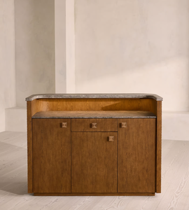 Credenza per Sala da Pranzo Realizzata con Cura in Marmo e Legno di Quercia Mobile Contenitore Buffet - Product Image 6