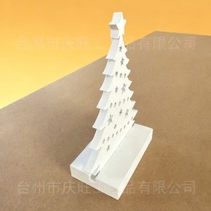 Ornement en bois en forme de sapin de Noël, découpé au laser, en peuplier, à suspendre, pour la décoration de la maison, de l'hôtel, du restaurant, décoration de Noël - Product Image 3