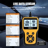 Lecteur de codes de panne moteur OBD2 9 protocoles avec fonction Freeze Frame, flux de données, lecture I/M, réinitialisation pour tous les véhicules 1996+ - Garantie 1 an