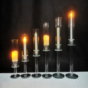 GJ-CH03-1 Oem Crystal Candle Holder 100 cm Tall Candle Holder Single Head <b>Glass</b> <b>Candlestick</b> for Party Mariage Decoration - Product Image 4