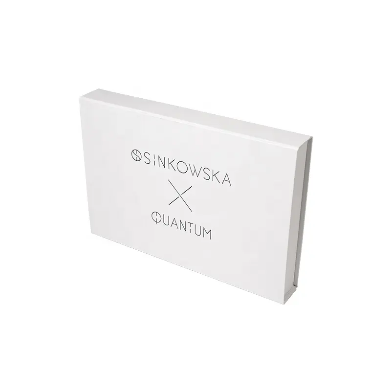 Custom Logo Color Print White Luxury Coated Paper Cosmetic Packing Box Magnetic Closure Flip Silver Stamping Gift Paper Box