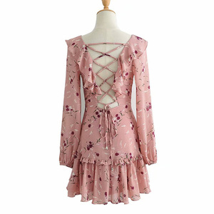 <span class=keywords><strong>Robe</strong></span> à fleurs en mousseline de soie pour femmes, motif Floral, <span class=keywords><strong>Style</strong></span> <span class=keywords><strong>bohème</strong></span>, décontractée, été, 2020 - Product Image 5