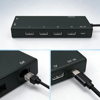 ZOLON B34 Hub USB para Sistema POS, 4 Puertos RS232 RJ12, Cajón de Dinero, LAN Ethernet, Base de Expansión Alimentada por Tipo-C, MOQ Bajo 10 Piezas