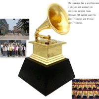 Trophée et médailles de la grammy grophyblack crystal base personnalisé en métal