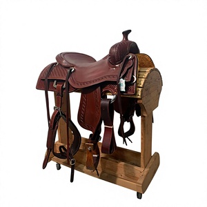 Silla de montar western de cuero BS International con estructura de madera, herrajes SUS304, asiento completo, cómoda, para carreras, sostenible - Product Image 3