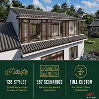 Yeyon OEM Panneau de finition pour cadre de cloisonnement avec grille à lattes vitrées intégrées, pour véranda extérieure et serre en verre