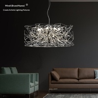 Lustre de salon post-moderne nordique de conception italienne, luminaire suspendu décoratif artistique minimaliste créatif, personnalisable
