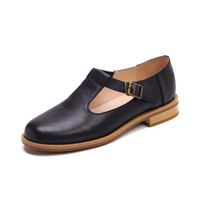 OEM ODM punta rotonda retrò morbida pelle T-strap Mary Jane scarpe da donna con fibbia laterale in pelle <span class=keywords><strong>Oxford</strong></span> mocassini scarpe - Product Image 2