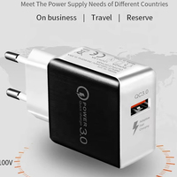 QC3.0 5V3A charge rapide 18W adaptateur secteur pour téléphone portable tête de charge USB à port unique chargeur électrique Spot en gros