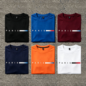 T-shirt à manches courtes en polyester pour homme avec imprimé dégradé <span class=keywords><strong>Paris</strong></span>, 6 couleurs, logo personnalisé - Anti-boulochage et respirant, vêtement décontracté - Product Image 1