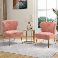 Offre Spéciale Shell Accent Chaise Salon Bleu Velours Accent Canapé Chaise Pour Café