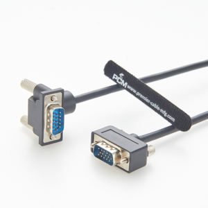 Câble <span class=keywords><strong>VGA</strong></span> mâle-mâle à 90 degrés avec résolution 1080p, gaine en PVC, blindage tressé pour utilisation informatique - Product Image 2