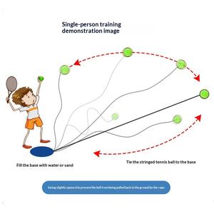 [Disfruta del Deporte en Cualquier Momento] Raqueta de Tenis de Aleación de Aluminio y Nailon <span class=keywords><strong>para</strong></span> Entrenamiento Individual de <span class=keywords><strong>Principiantes</strong></span>, con Cuerdas, Base de Rebote y Empuñadura G5 - Product Image 3