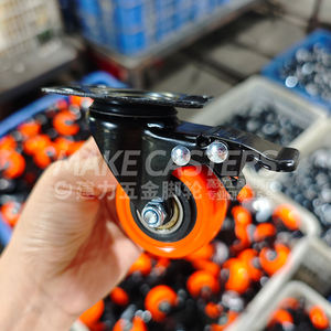 1,5 "2" 2,5 "3" 4 "5" Zoll Schraube M8 M10 M12 PVC Rollen Räder Industrie PP Schwarz Orange Regal Wagen Drehs chloss OEM LOGO anpassen - Product Image 4