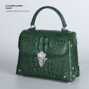 Bolso de Mano de Piel de Cocodrilo Siamés para Mujer, Bolso de Hombro Cruzado Pequeño Cuadrado de Moda con Cierre, Otoño - Product Image 2