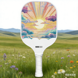 Raquette de pickleball légère et portable en fibre de carbone brute certifiée USAPA, avec noyau en nid d'abeille thermoformé, fabriquée en usine - Product Image 1