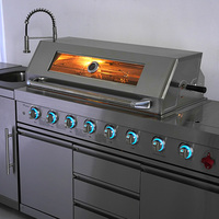 Gril à gaz de style moderne pour les fêtes en plein air Offre Spéciale la cuisine avec réfrigérateur et armoire pour la cuisson au barbecue