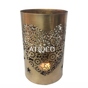 Bougeoir à bougie votive en métal doré à feuilles d'or dernier modèle moderne Bougeoir en métal attrayant - Product Image 2