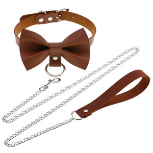 Non Mainstream Punk Cool <span class=keywords><strong>Pas</strong></span> <span class=keywords><strong>Cher</strong></span> Adulte Sm Sex Game Retenue Sexy <span class=keywords><strong>Collier</strong></span> Bondage PU Cuir Bowknot Traction Ceinture <span class=keywords><strong>Collier</strong></span> - Product Image 4