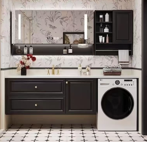Eco-Friendly French-style <strong>Vintage</strong> <strong>Bathroom</strong> <strong>Cabinet</strong> with Integrated Ceramic Basin <strong>Bathroom</strong> Sink with Washing Machine <strong>Cabinet</strong> - Product Image 5