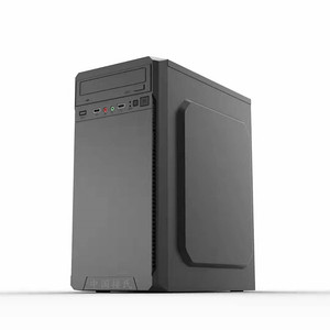 เคสคอมพิวเตอร์ Microatx Mid Tower สีดำ วัสดุเหล็ก สำหรับใช้งานในสำนักงาน พร้อมพอร์ต USB และเสียง - Product Image 4