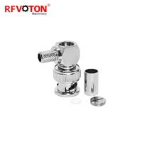 Connecteurs mâles bnc nickelés connecteurs rf sertissage à angle droit pour câble coaxial h155 WTR240