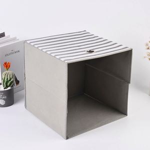 Collapsible Cloth Rectangle <b>File</b> Storage Organizer With Handle Clothing Fabric Cube Storage <b>Box</b> for Home Organizer - Product Image 4