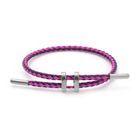Bracelet en Acier Inoxydable en Gros, Bracelet Câble en Acier avec Lettre Initiale et Fermoir Argenté