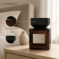 Bouteille diffuseur de parfum d'ambiance carrée de luxe, gris fumé, 100 ml, vide, avec bouchon carré noir, vente en gros