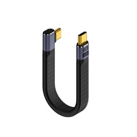 Cable de Datos USB4.0 Tipo-C Macho a Macho, Chapado en Oro, Carga Rápida de 240W, 40Gbps, Cable Corto para Computadora y Auriculares