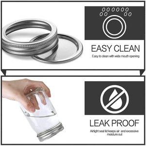 Custom 8 oz 16 oz 32 oz <b>Empty</b> Clear Wide Mouth Kitchen Canning Food Storage Lead-free Glass Mason <b>Jar</b> Lids Multifunction - Product Image 4