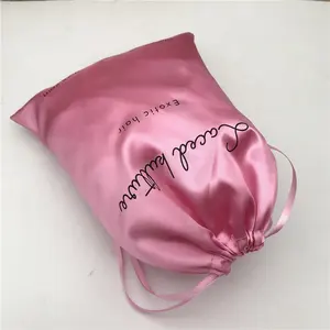 9''*11'' Light pink satin pouch for hair bundles, custom satin bag for swimwear and clothes