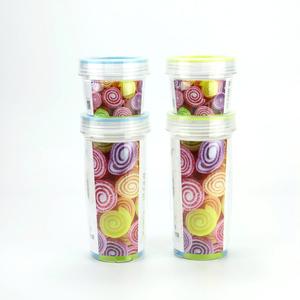 Vasetti di plastica trasparenti ermetici contenitori di plastica rotondi in PET con coperchi a vite set di 2 250ML 700ML - Product Image 1