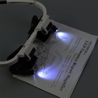 9892H-1 Eyeglass Wearing Magnifying Glass 8X 23X Clock Repaired High-Definition Led Magnifier