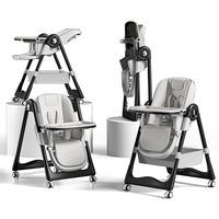 Chaise haute à bascule pour bébé, multifonctionnelle, pliable, réglable en hauteur, avec plateau pour l'alimentation du bébé