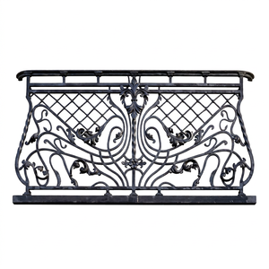 Victorian-style wrought iron balcony railing: rust-resistant, easy to assemble, and featuring an intricate patterned design. - Product Image 1