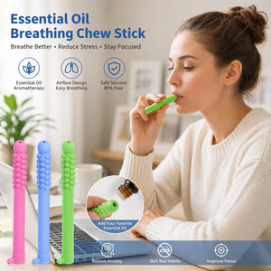 แท่งซิลิโคนอโรมาเธอราพีสำหรับเคี้ยวและช่วยผ่อนคลายการหายใจ - Product Image 2