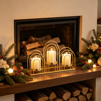 Porte-bougie en métal pour 3 bougies, candélabre doré de table, décoration moderne pour la maison, support à bougies pour la décoration de mariage et de fête