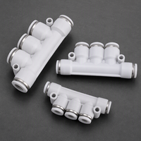 Connecteur modulaire efficace pour la distribution d'air, étanchéité parfaite, à branchement rapide, 3 voies, 4 voies, série PK, collecteur pour ligne d'automatisation