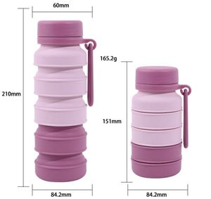 Botella de Agua de Silicona Plegable de 510 ml, Libre de BPA, de Grado Alimenticio, Reutilizable, a Prueba de Fugas, para Deportes, Viajes, Campamento, Gimnasio - Product Image 2
