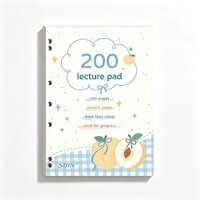 Cuaderno Personalizado A4 para Conferencias, 200 Páginas, Papel Perforado con Rayas de 8 mm, Fácil de Desprender, Recargable, para la Escuela y la Universidad