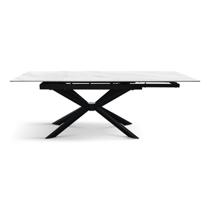 Priscilla Extendable Ceramic <b>Table</b> Statuary <b>White</b> Metal Base Internal Use - Product Image 6