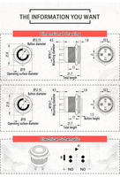 Efisien 16mm tahan air dan tahan debu 4pin tinggi dengan lampu cincin 3.3V 5V 12V 24V saklar tombol tekan logam