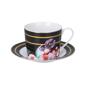 220ml tarde tazas etiqueta floral elegante Café turco tazas de té y platillo conjunto de taza de porcelana - Product Image 3
