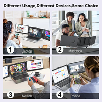 Écran d'extension d'ordinateur portable avec écran LCD IPS triple de 14 pouces, haut-parleur intégré USB pour usage professionnel