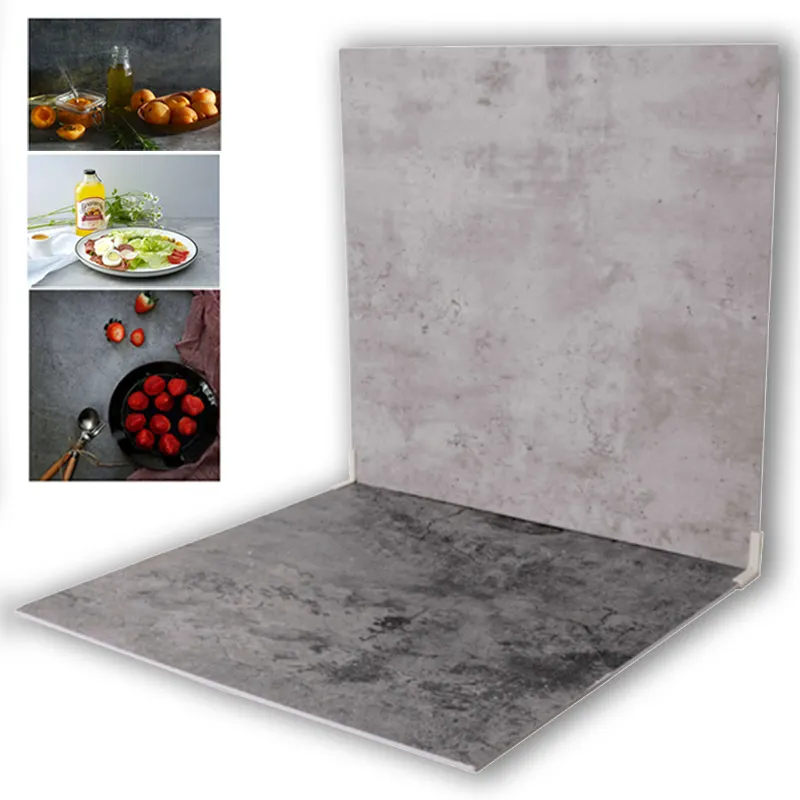 Wholesale Waterproof Custom INS Realistic Flat Lay Double Sided Photo Backdrop Textured PVC Boards For Food Product Photography